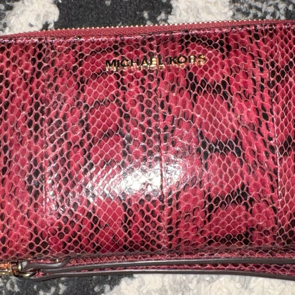 NEW YEAR SALE!!!!  Michael Kors Pink Snake Print Wristlet
